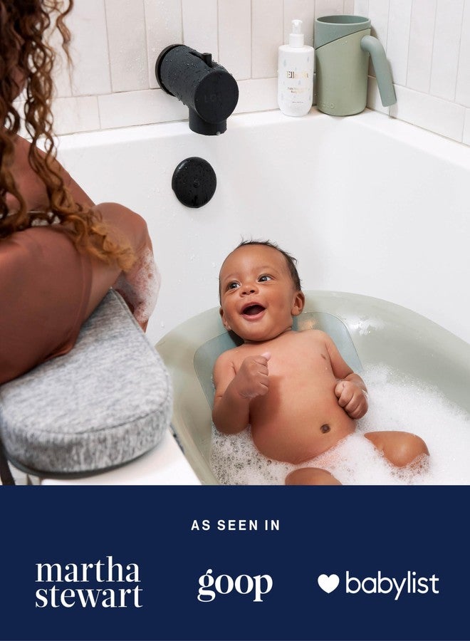 Lalo Knee & Elbow Saver - Foldable Padded Cushions for Bathtime, Quick-Dry, Suction Cups for Stability, Bath Kneeler and Elbow Rest Pad Set 17 x 11.5 in Knee Pad & 16 x 4.5 in Elbow Pad - Heather Grey - Image 5